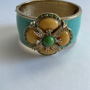 Magnetic Floral Medallion Cuff Bracelet